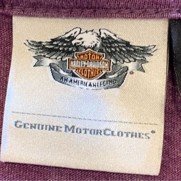 Harley Davidson Purple Embellished Long Sleeve Top Tie Front Size Large - Picture 6 of 10